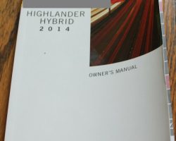 2014 Toyota Highlander Hybrid Owner's Manual