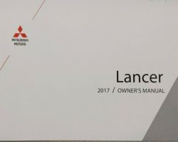 2017 Mitsubishi Lancer Owner's Manual