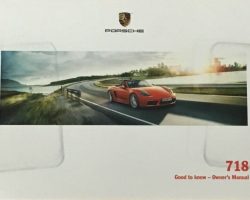 2017 Porsche 718 Cayman Owner's Manual