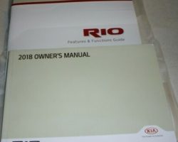 2018 Kia Rio Owner's Manual Set