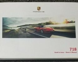 2018 Porsche 718 Cayman Owner's Manual