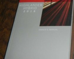 2018 Toyota Highlander Hybrid Owner's Manual