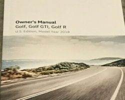 2018 Volkswagen Golf, Golf GTI & Golf R Owner's Manual