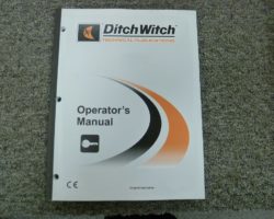 Ditch Witch XT 855 Excavator Tool Carriers Owner Operator Maintenance Manual