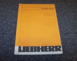 Liebherr 14 K Cranes Owner Operator Maintenance Manual