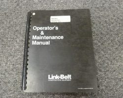 Link-Belt 460 X2 Excavators Owner Operator Maintenance Manual