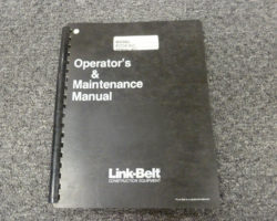 Link-Belt LS-98D Owner Operator Maintenance Manual