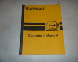 Vermeer V3550 Trencher Owner Operator Maintenance Manual