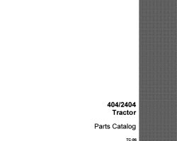 Parts Catalog for Case IH Tractors model 404