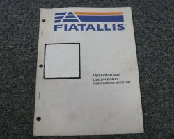 Fiat Allis Wheel loaders model FR120 Operator's Manual