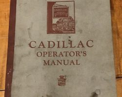 1927 Cadillac 314 Owner's Manual