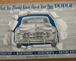 1949 Dodge Wayfarer Owner's Manual