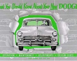 1950 Dodge Wayfarer Owner's Manual