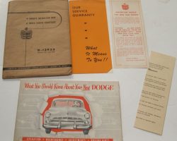 1951 Dodge Meadowbrook Owner's Manual Set
