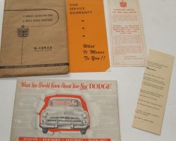 1952 Dodge Meadowbrook Owner's Manual Set