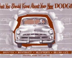 1952 Dodge Wayfarer Owner's Manual