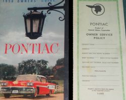 1958 Pontiac Bonneville, Chieftain & Star Chief Owner's Manual Set