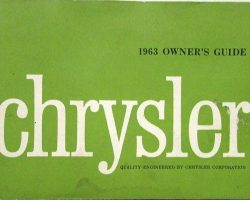 1963 Chrysler 300 Owner's Manual