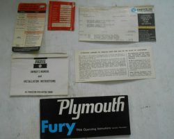 1966 Plymouth Fury Owner's Manual Set