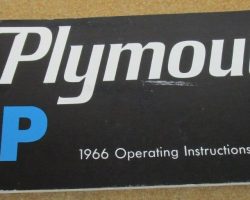 1966 Plymouth VIP Owner's Manual