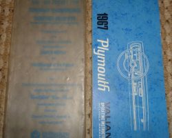 1967 Plymouth Valiant Owner's Manual Set