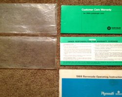 1968 Plymouth Barracuda Owner's Manual Set