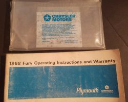 1968 Plymouth Fury Owner's Manual Set