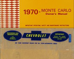 1970 Chevrolet Monte Carlo Owner's Manual Set