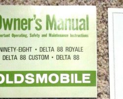 1970 Oldsmobile Ninety-Eight Owner's Manual Set