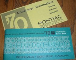 1970 Pontiac Bonneville, Catalina & Executive Owner's Manual Set