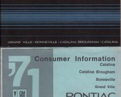 1971 Pontiac Bonneville, Catalina & Grand Ville Owner's Manual Set