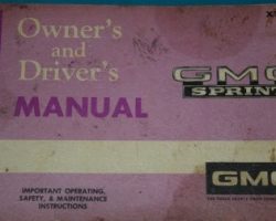 1972 GMC Sprint Owner's Manual