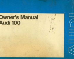 1972 Audi 100 Owner's Manual