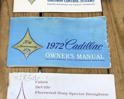 1972 Cadillac Fleetwood Owner's Manual Set