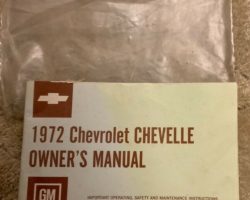 1972 Chevrolet Chevelle, Malibu, El Camino Owner's Manual Set