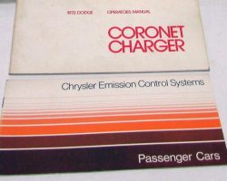 1972 Dodge Coronet & Charger Owner's Manual Set