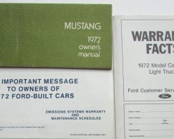 1972 Ford Mustang Owner's Manual Set