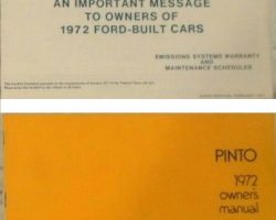 1972 Ford Pinto Owner's Manual Set