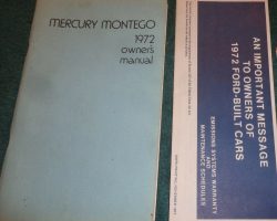 1972 Mercury Montego Owner's Manual Set