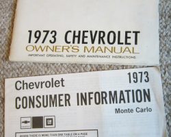 1973 Chevrolet Monte Carlo Owner's Manual Set