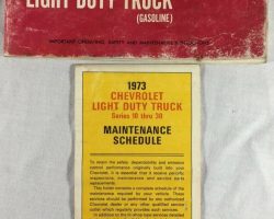 1973 Chevrolet Light Duty Truck Owner's Manual Set