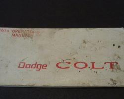 1973 Dodge Colt Owner's Manual
