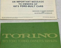 1973 Ford Torino & Ranchero Owner's Manual Set