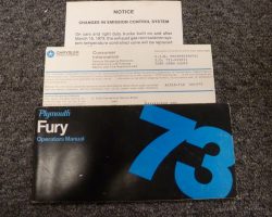1973 Plymouth Fury Owner's Manual Set