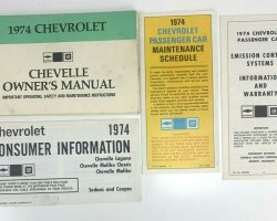 1974 Chevrolet Chevelle, Malibu, El Camino Owner's Manual Set