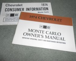 1974 Chevrolet Monte Carlo Owner's Manual Set