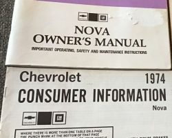 1974 Chevrolet Nova Owner's Manual Set