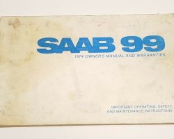 1974 Saab 99 Owner's Manual