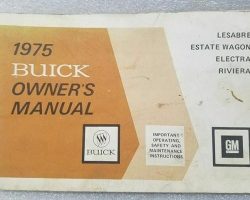 1975 Buick Riviera, LeSabre, Electra, Estate Wagon Owner's Manual