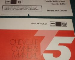 1975 Chevrolet Chevelle, Malibu, El Camino Owner's Manual Set
